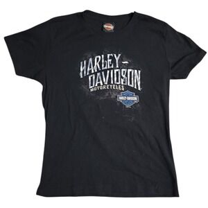 Harley Davidson Womens Black Graphic Logo S/S T-shirt Extra Large XL